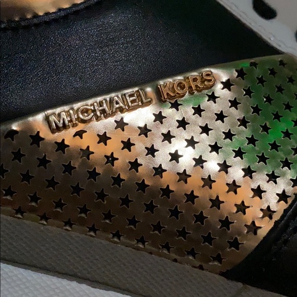 Michael Kors Black Gold and White Sneakers - Picture 2 of 3